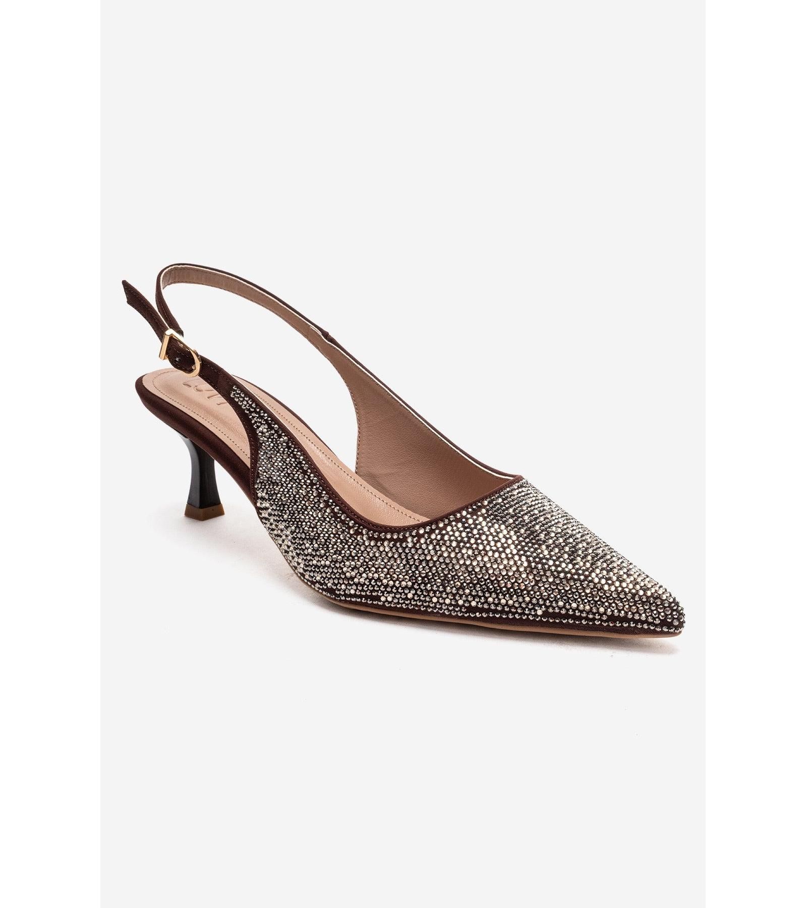 Prologue Shoes Women's Nella Embellished Slingback Pointed Toe Pump