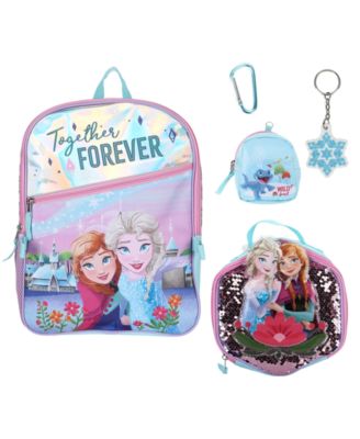 Детский набор из 5 предметов: рюкзак Frozen, ланч-бокс, пенал, брелок и карабин