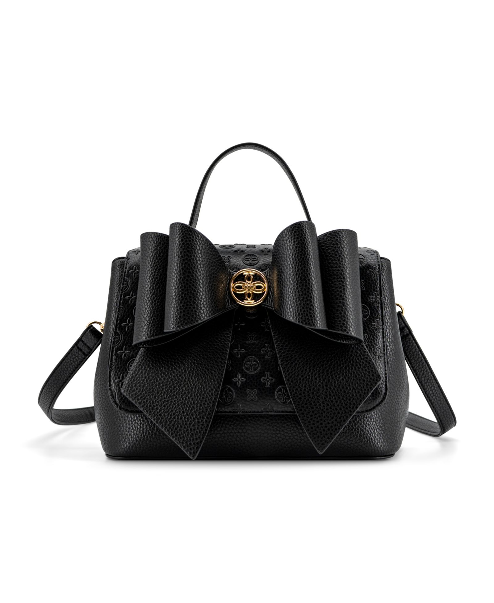 LIKE DREAMS Noble Cross-Bow Embossed Small Satchel Handbag