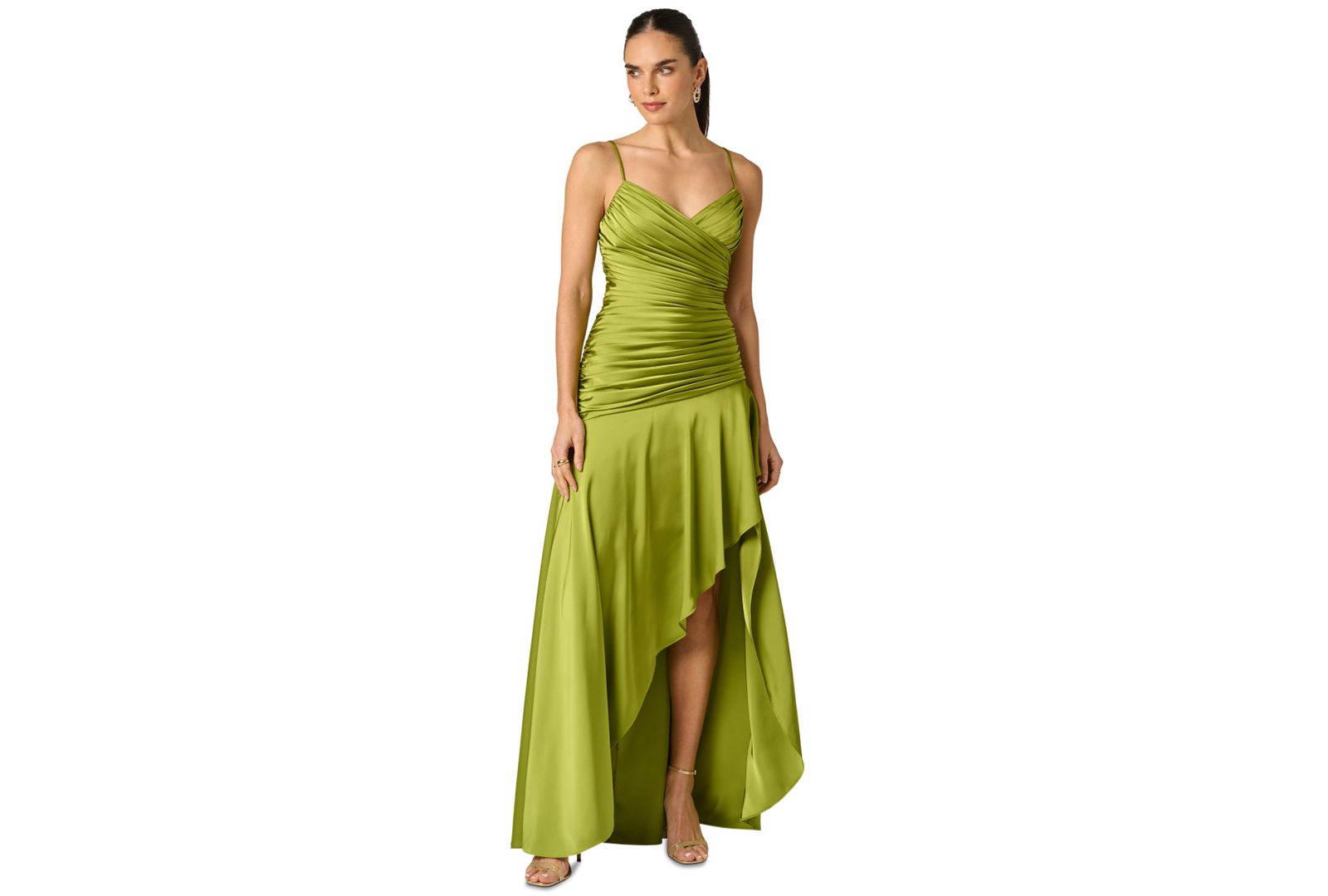 Adrianna Women's Stretch Satin High Low Dress