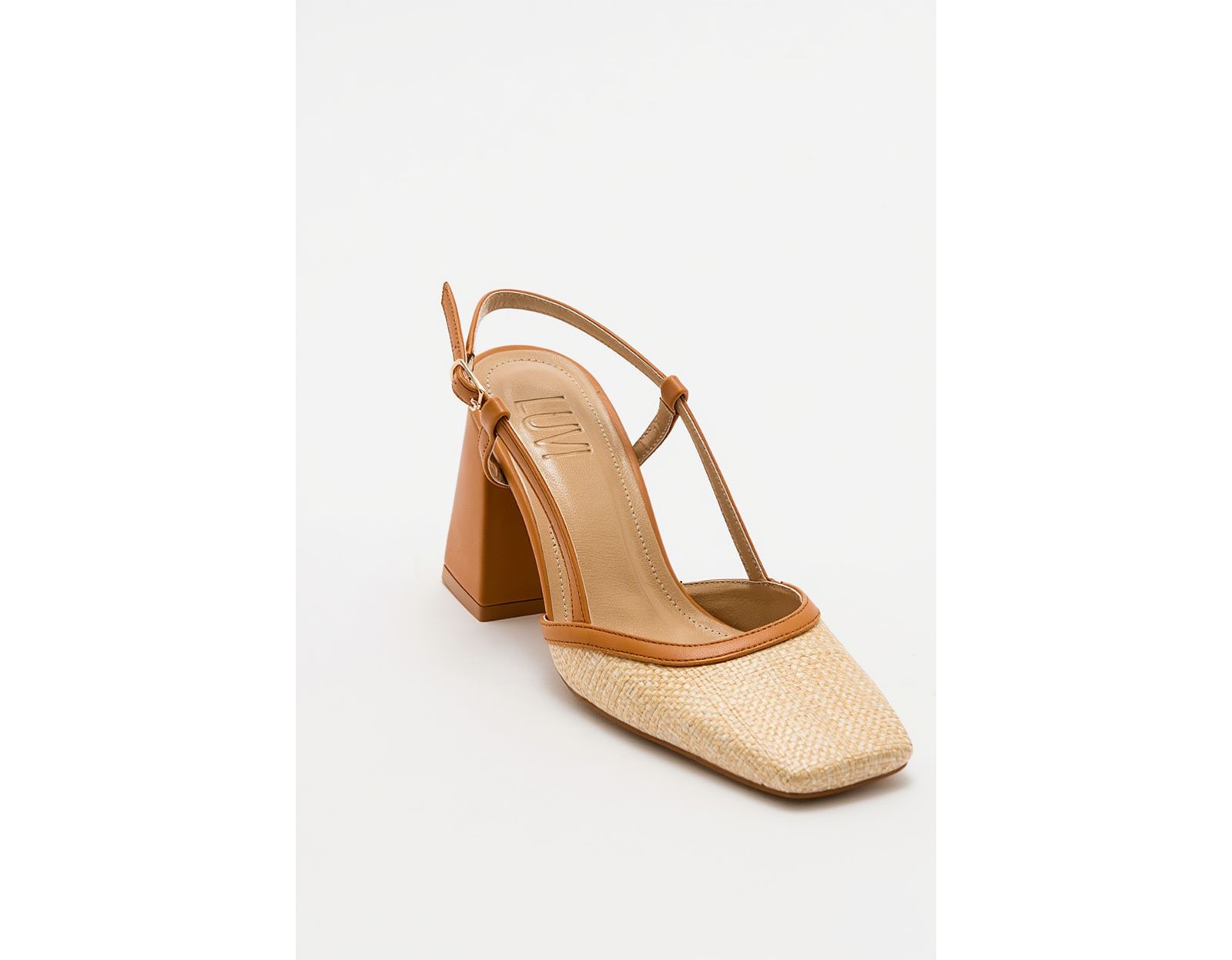 Prologue Shoes Женские туфли Rivie Raffia Square Toe Block Heel Pump