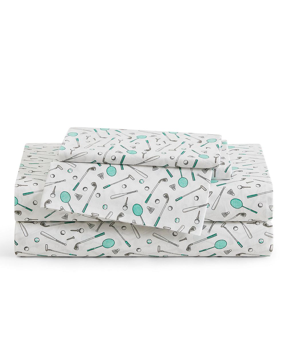 Комплект постельного белья Tommy Bahama Home Tee Time 200-Thread Count Washed Cotton 4-Pc. Sheet Set, Queen