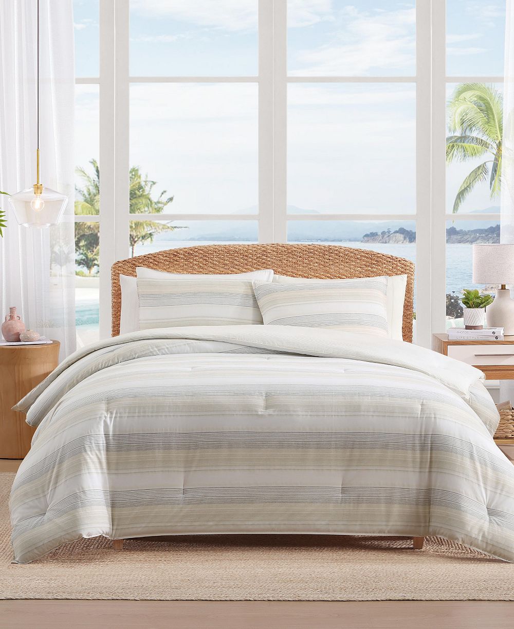 Комплект покрывал Tommy Bahama Home Canal Island Stripe Cotton, 3-Pc., King