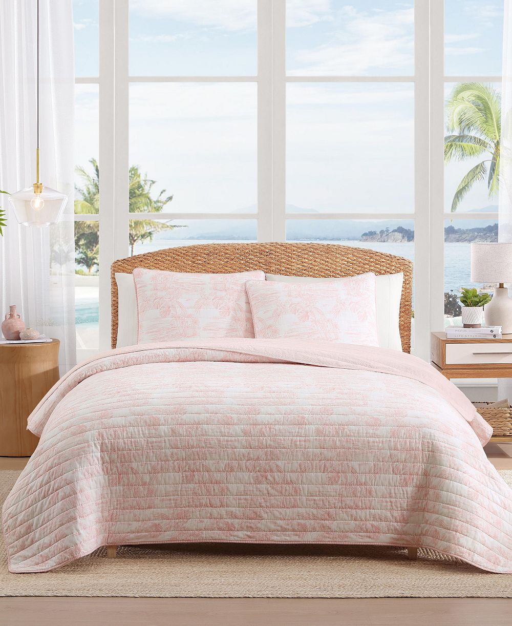 Комплект из 3-х стеганых покрывал Tommy Bahama Home Beach Bluff Toile Cotton Reversible Full/Queen