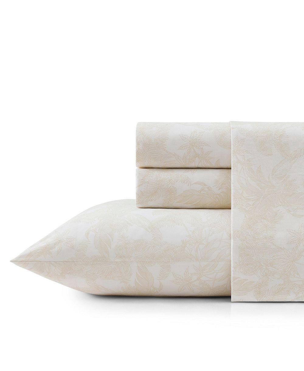 Tommy Bahama Home Комплект постельного белья Tommy Bahama Home Legacy Fronds, хлопок 200-Thread Count, 4-Pc. Set, Queen