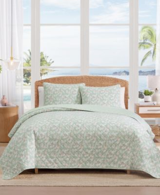 Tommy Bahama Home Pineapple Bloom хлопковый двусторонний комплект из 3 стеганых одеял, Full/Queen