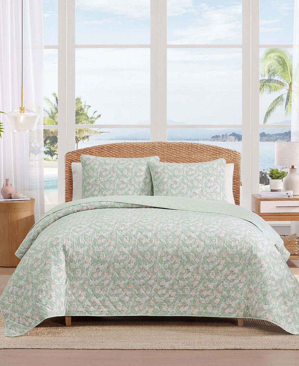 Tommy Bahama Home комплект стеганого одеяла из хлопка Pineapple Bloom, reversible, King