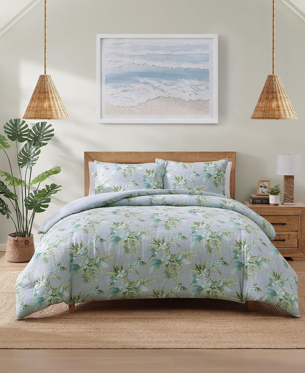 Комплект из 3 предметов Tommy Bahama Home Floral Enchantment Cotton Reversible Duvet Cover, King