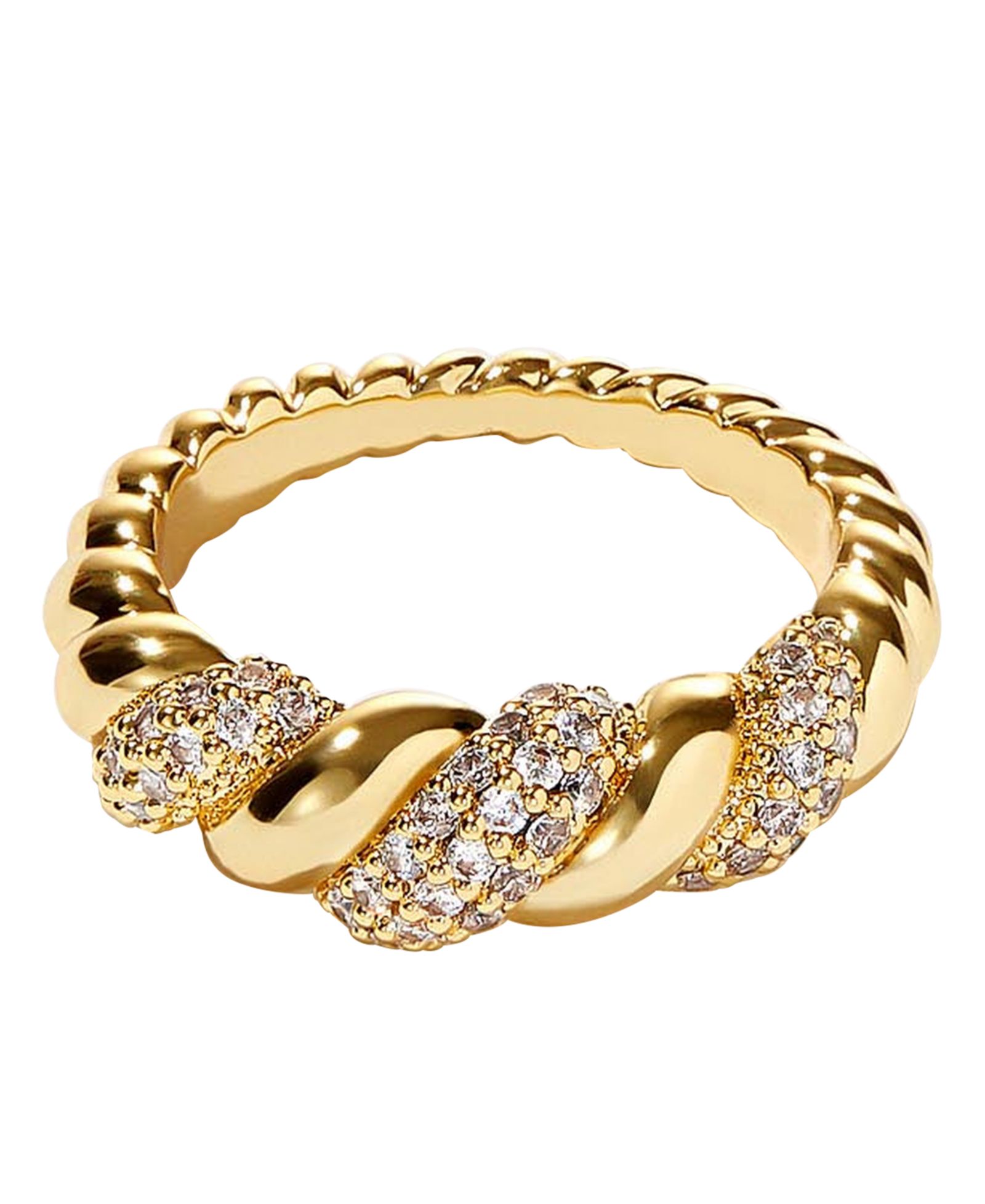 Кольцо Ana Luisa Cubic Zirconia Rope Pavé Twisted