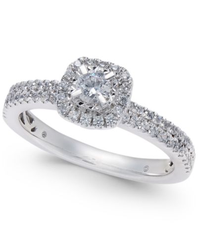 Macy's Кольцо с бриллиантом (1/2 ct. t.w.) в белом золоте 14k