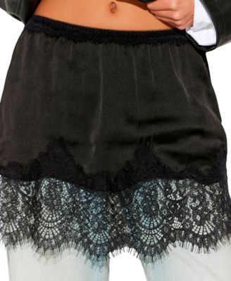 Free People Women's Meet In The Middle Lace Half Slip Mini Skirt