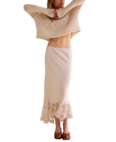 Free People Women's Long Lost Lover Slip A-Line Skirt
