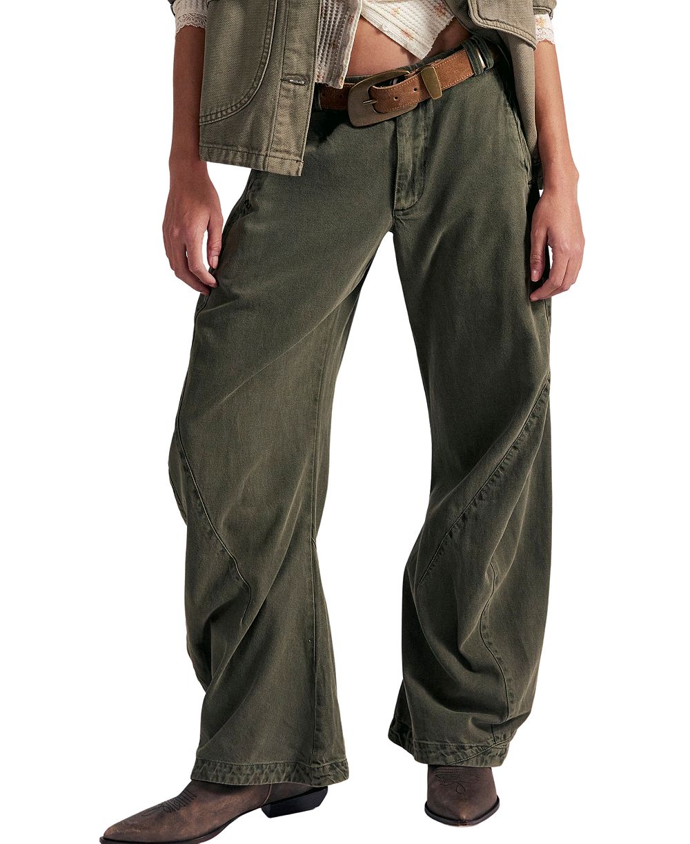 Free People Women's Spotlight Mid-Rise Barrel Chino Trousers