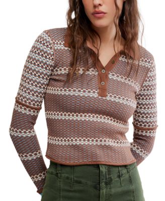 Free People Women's Level Up Long-Sleeve Henley Top