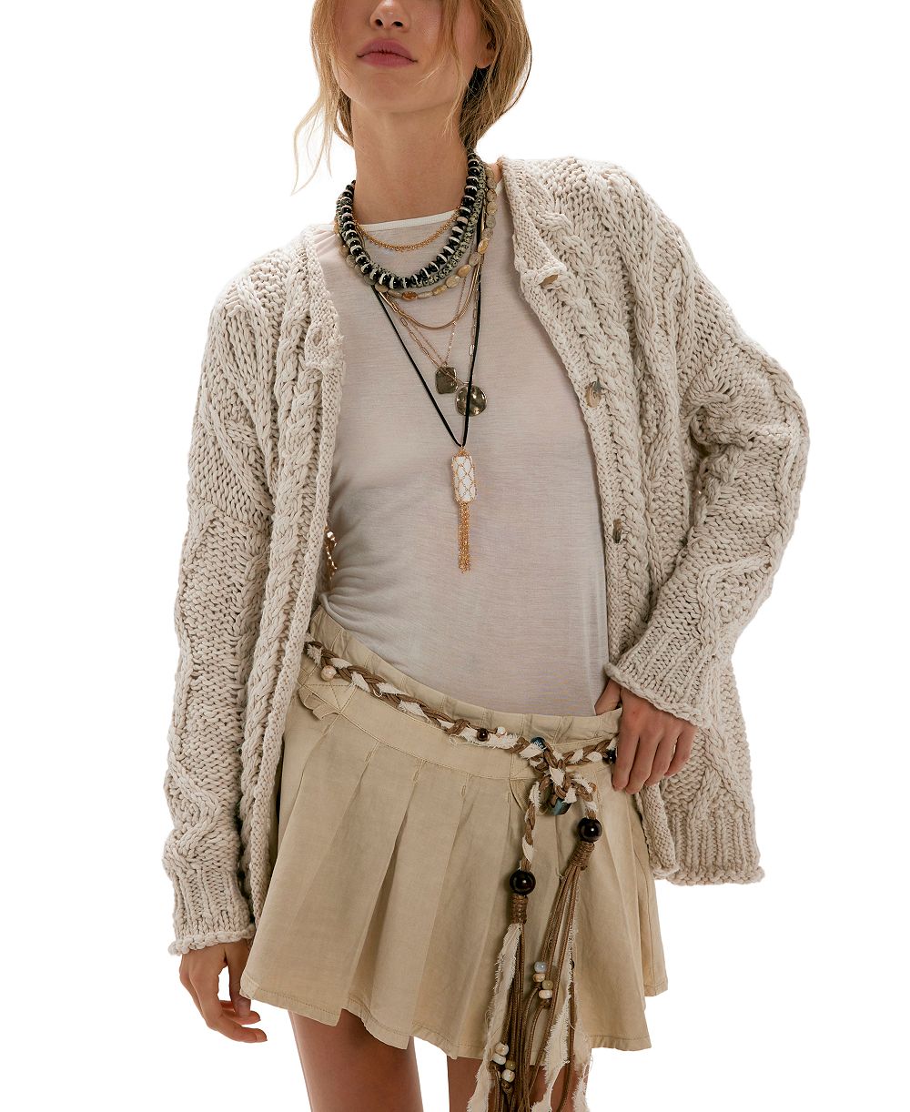 Кардиган Free People Women's Opal Cable Knit Oversized
