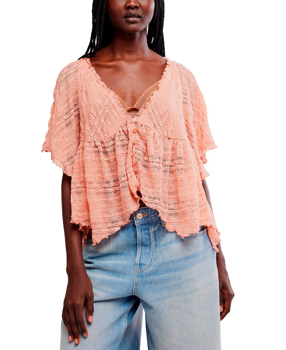 Free People Women's In Your Dreams Plunge V-Neck Lace Top