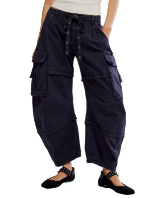 Free People Women's Reef Curved Low-Rise Wide-Leg Cargo Pants