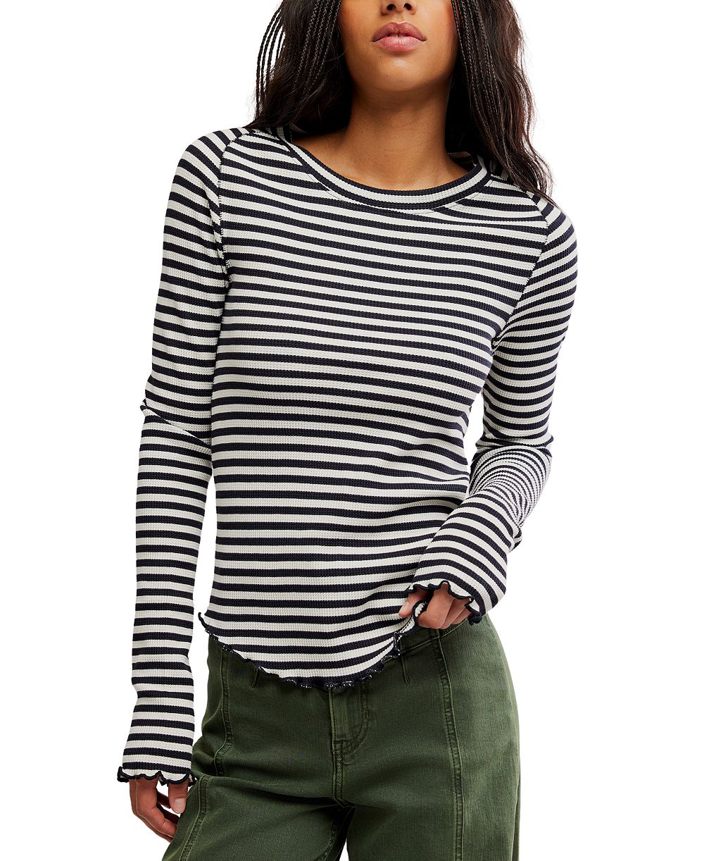Женская полосатая футболка Free People We The Free Easy Does It Long-Sleeve