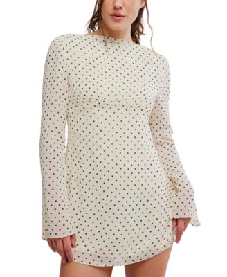 Free People Women's Jolie Boat Neck Printed Mini Dress