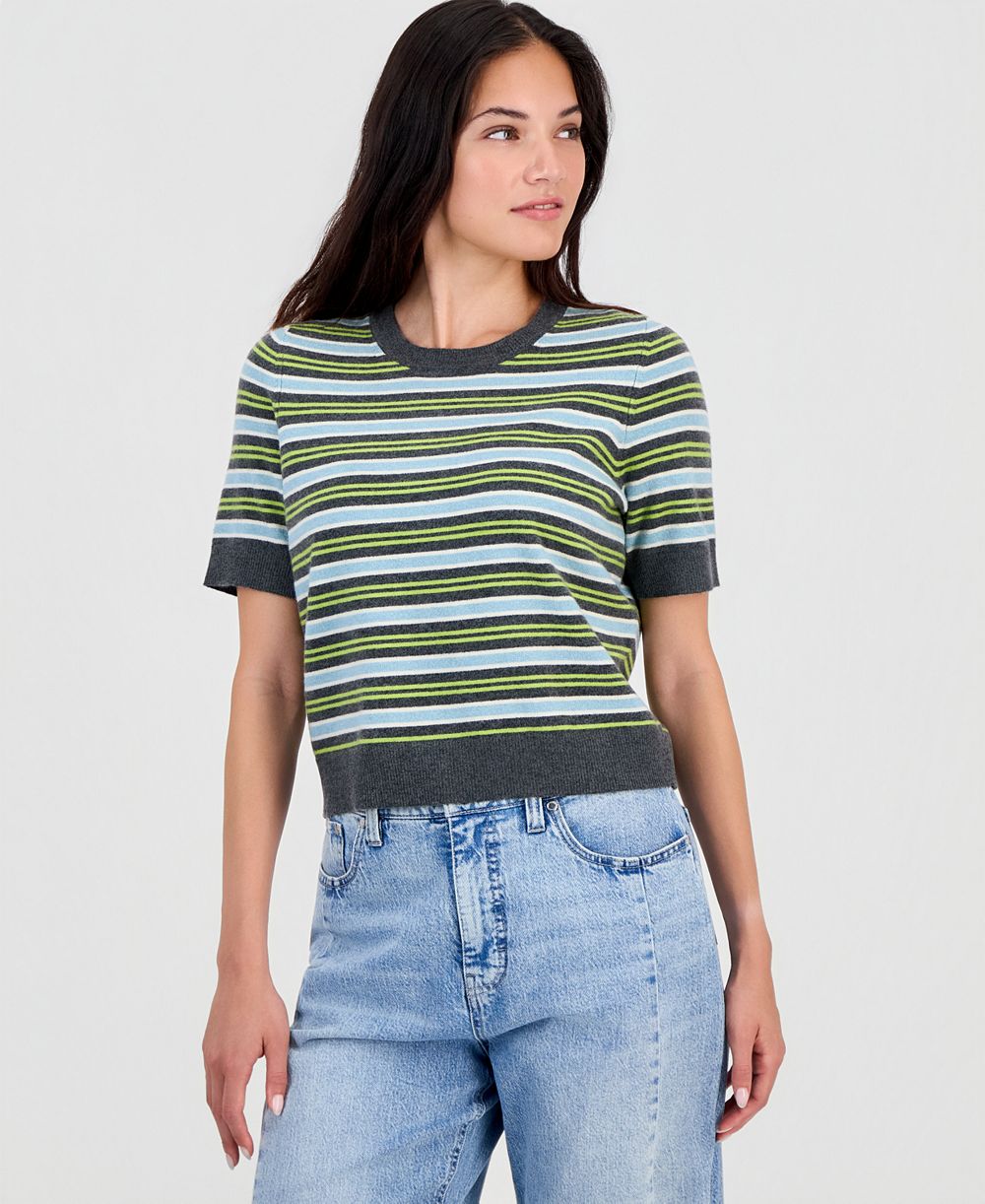 On 34th Women's Short-Sleeve Easy Crewneck Sweater Tee, Macy's Exclusive