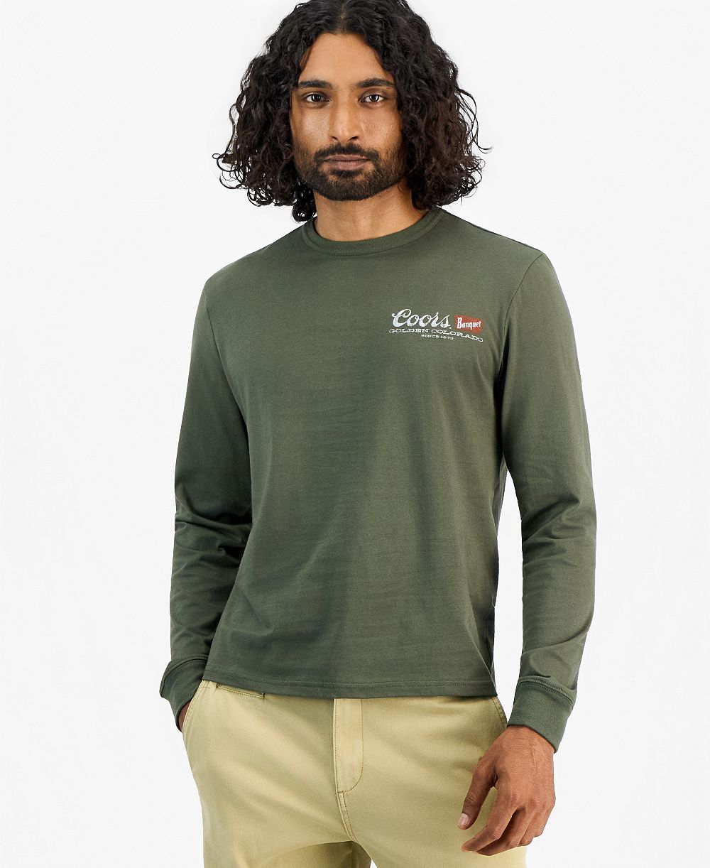 Sun + Stone Men's Long-Sleeve Coors Scenic Cotton T-Shirt, Macy's Exclusive