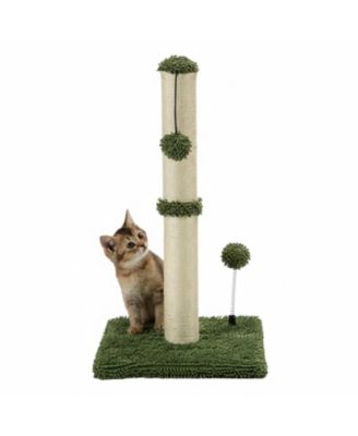 ARONKL 34" Tall Cat Scratcher Sisal Post Tree with Hanging Ball for Indoor Cats