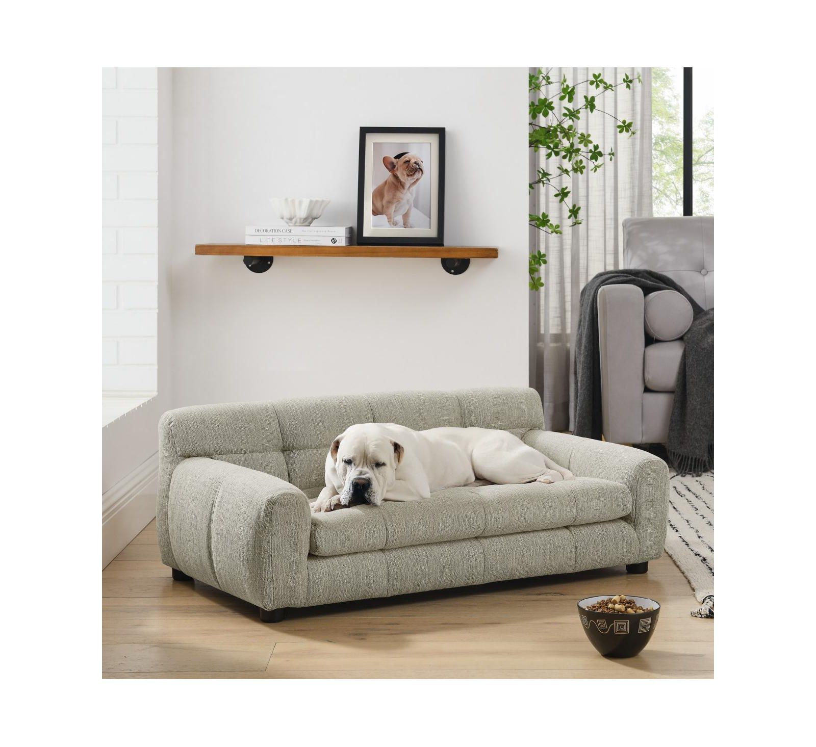 Диван для собак 6thdruple 38 Inch Green Linen with Armrest and Backrest