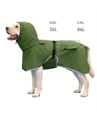 ARONKL Adjustable Waterproof Dog Raincoat with Reflective Edges for Medium Large Dogs