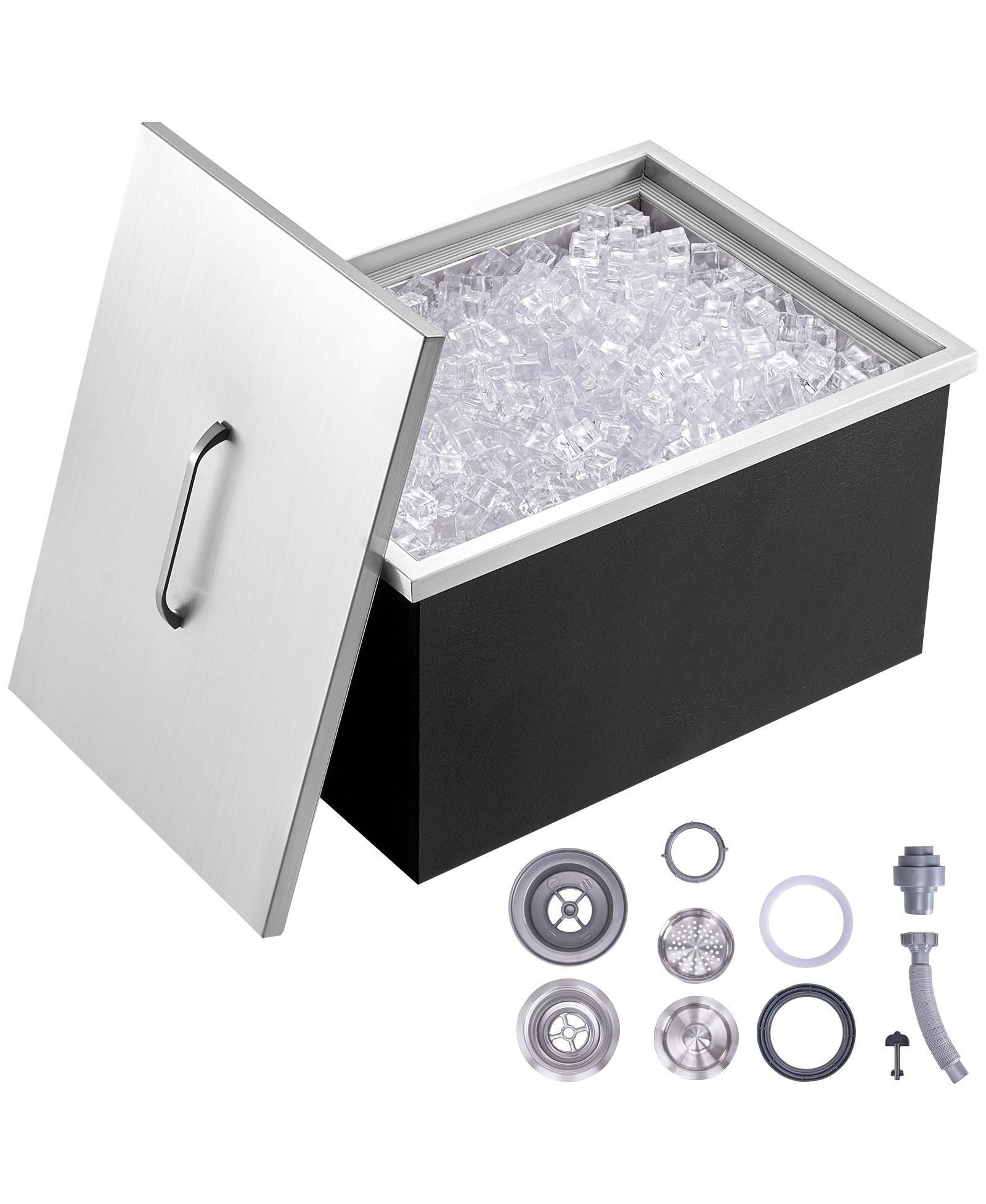 Переносной холодильник Mecale 20 x 14 x 12 Inch Stainless Steel, 40 Qt с крышкой