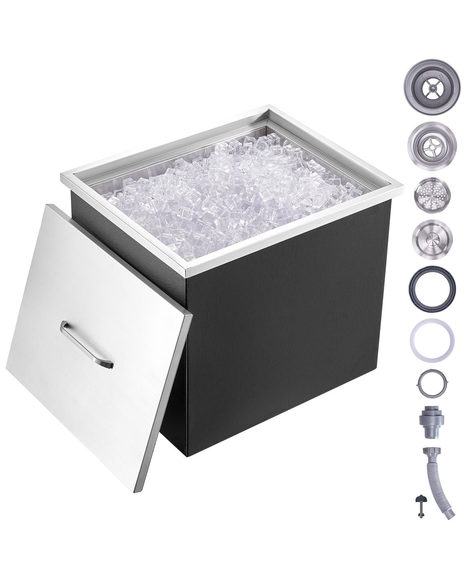 Холодильник-контейнер Mecale 21 x 17 x 18 Inch Stainless Steel, 40 Qt с Lid