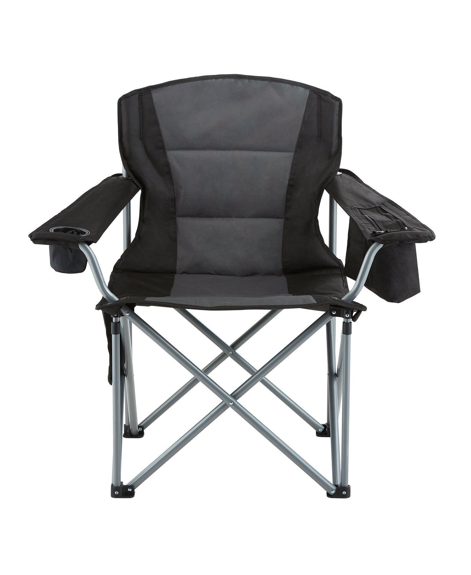 Mecale Portable Folding Camping Chair for Adults with Lumbar Support, Cup Holder and Cooler Bag