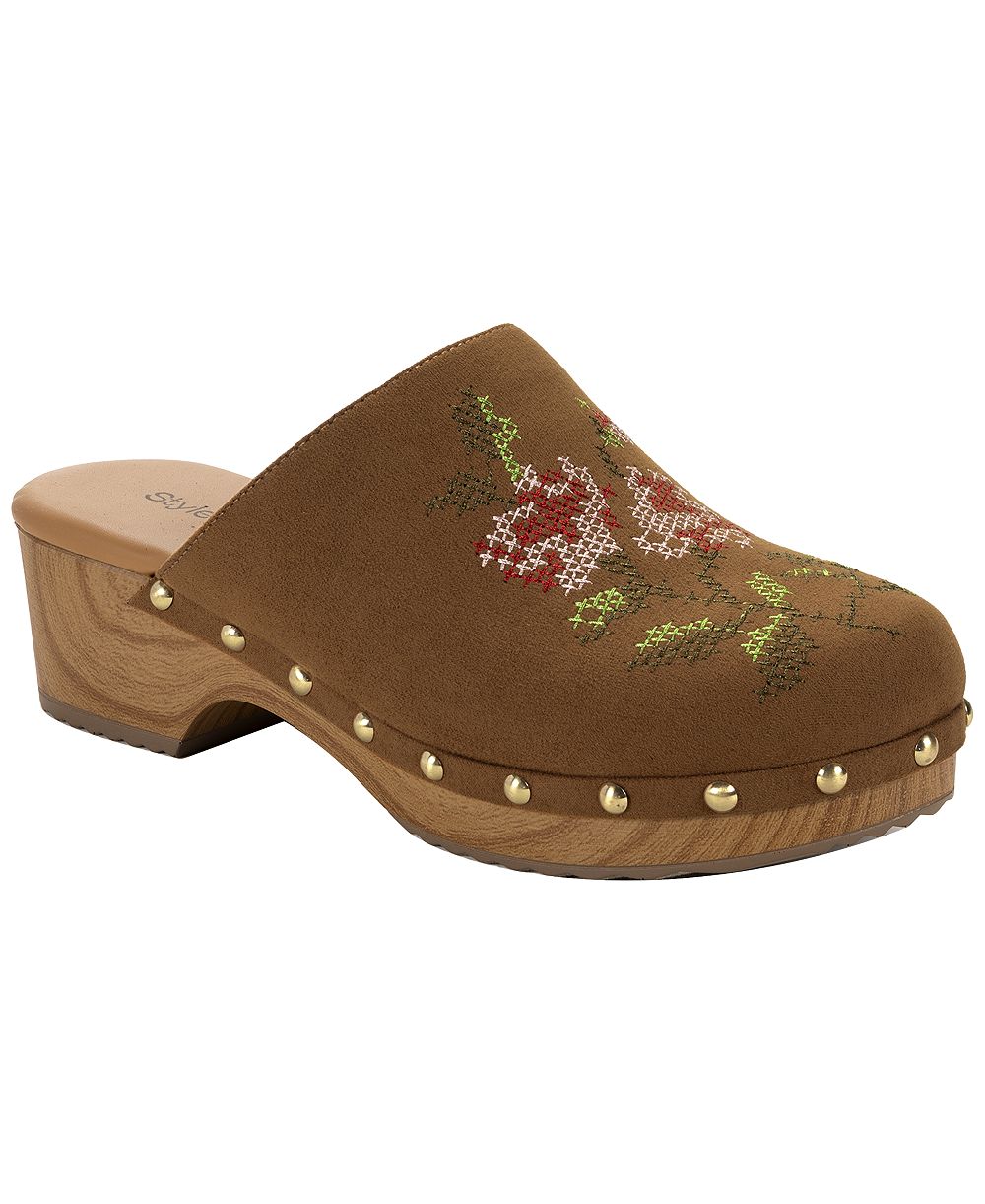 Style & Co Women's Dakotaa Studded Block Heel Clogs, Macy's Exclusive