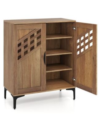 Slickblue 4-Tier Farmhouse Shoe Cabinet with Removable Shelves