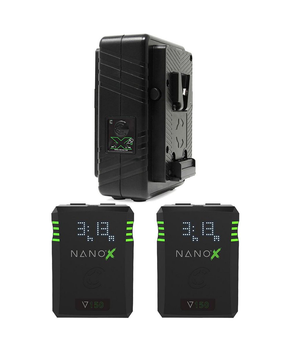 Core SWX NANOX Micro 150 аккумулятор 150Wh 14.8V V-Mount SMART, 2 шт., комплект с зарядным устройством GPM-X2S Mini Dual Travel