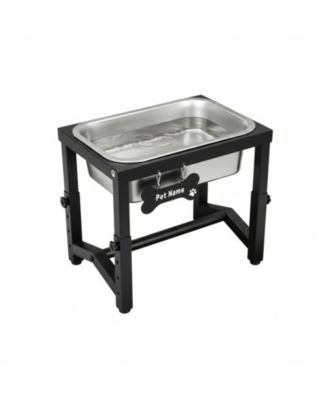 ARONKL Elevated Dog Water Bowl 4 Adjustable Heights Stainless Steel Stand for Breeds Joint Support