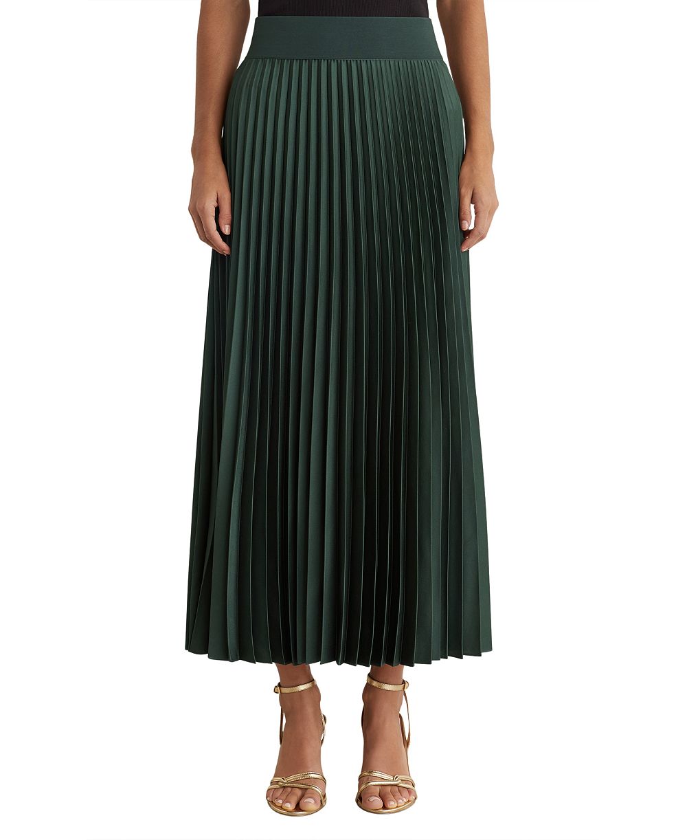 REISS Women's Seren Pleated A-Line Satin Midi Skirt