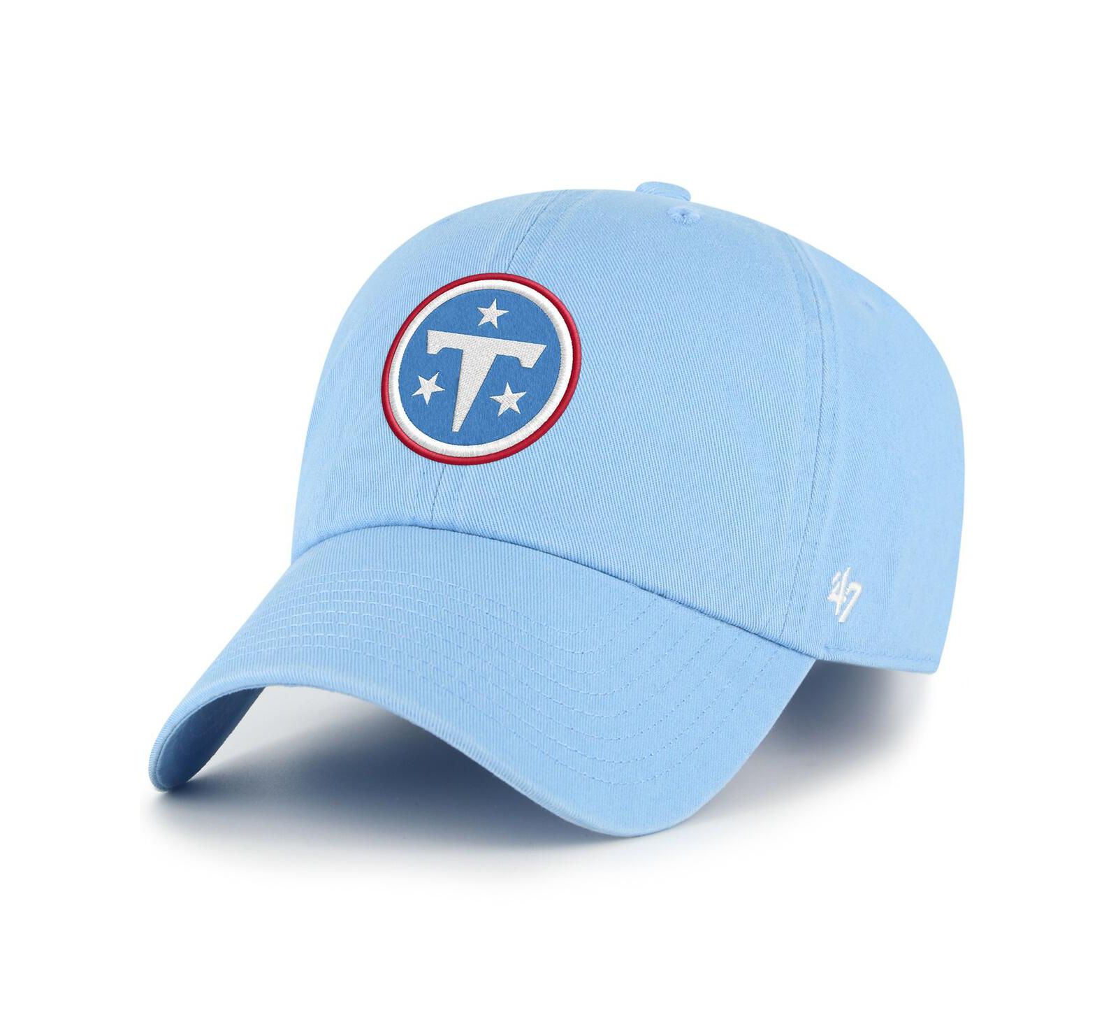 Мужская кепка '47 Brand Light Blue Tennessee Titans Primary Logo Clean Up Adjustable