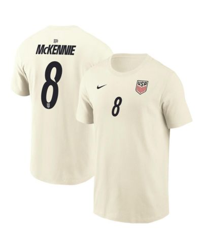 Nike Мужская футболка USMNT Home с именем и номером Weston McKennie кремового цвета