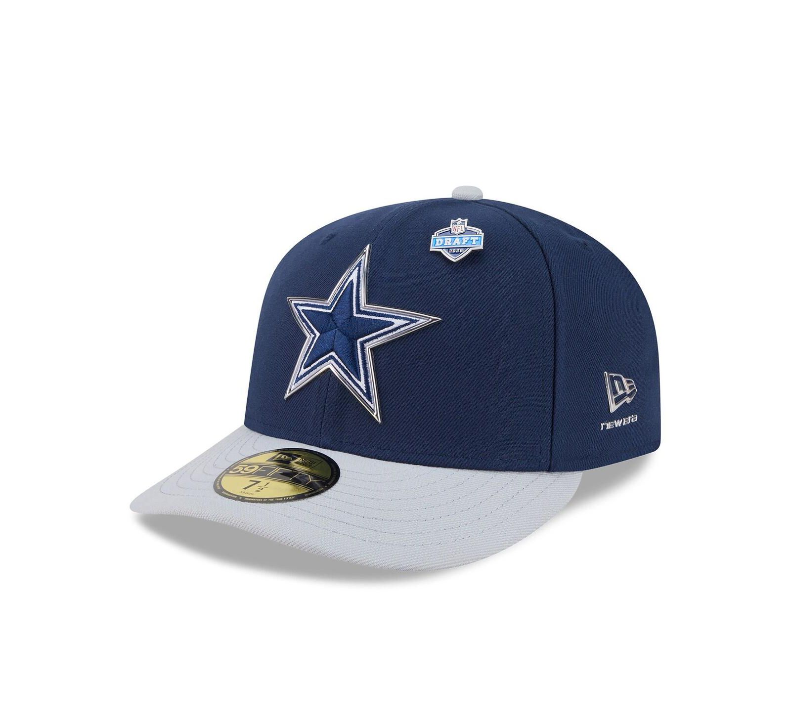New Era Men's Navy/Silver Dallas Cowboys 2026 NFL Draft Pre-Curved 59FIFTY Fitted Hat