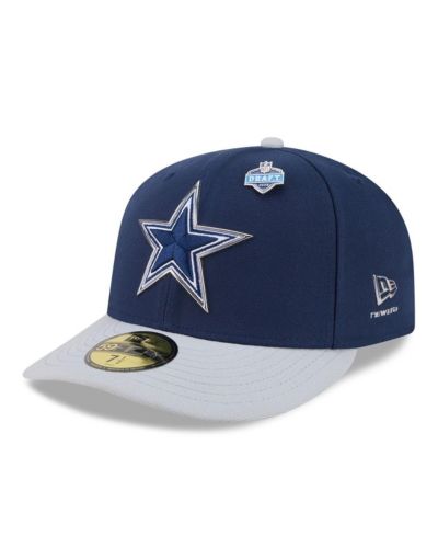 Кепка New Era Men's Navy/Silver Dallas Cowboys 2026 NFL Draft Pre-Curved 59FIFTY Fitted Hat