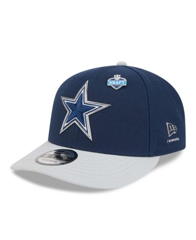 New Era Men's Navy/Silver Dallas Cowboys 2026 NFL Draft On Stage Pre-Curved 9FIFTY Snapback Hat