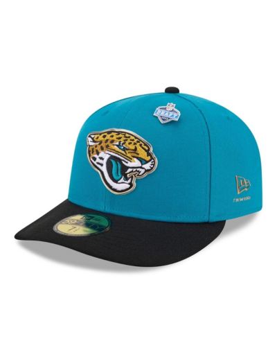 Мужская кепка New Era Jacksonville Jaguars 2026 NFL Draft 59FIFTY Pre-Curved бирюзово-черная