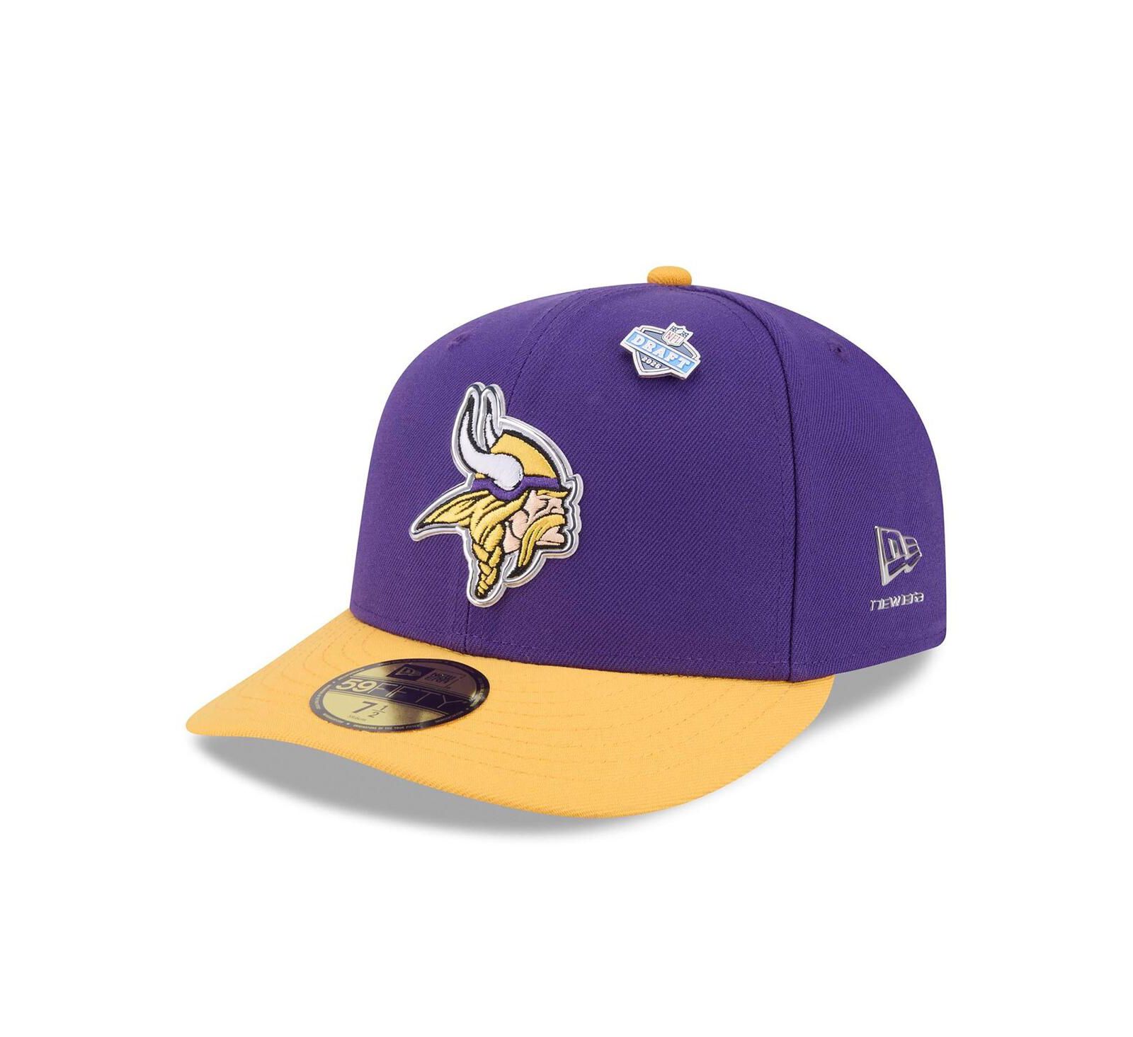 New Era Мужская кепка Minnesota Vikings 2026 NFL Draft Pre-Curved 59FIFTY Fitted Purple/Gold