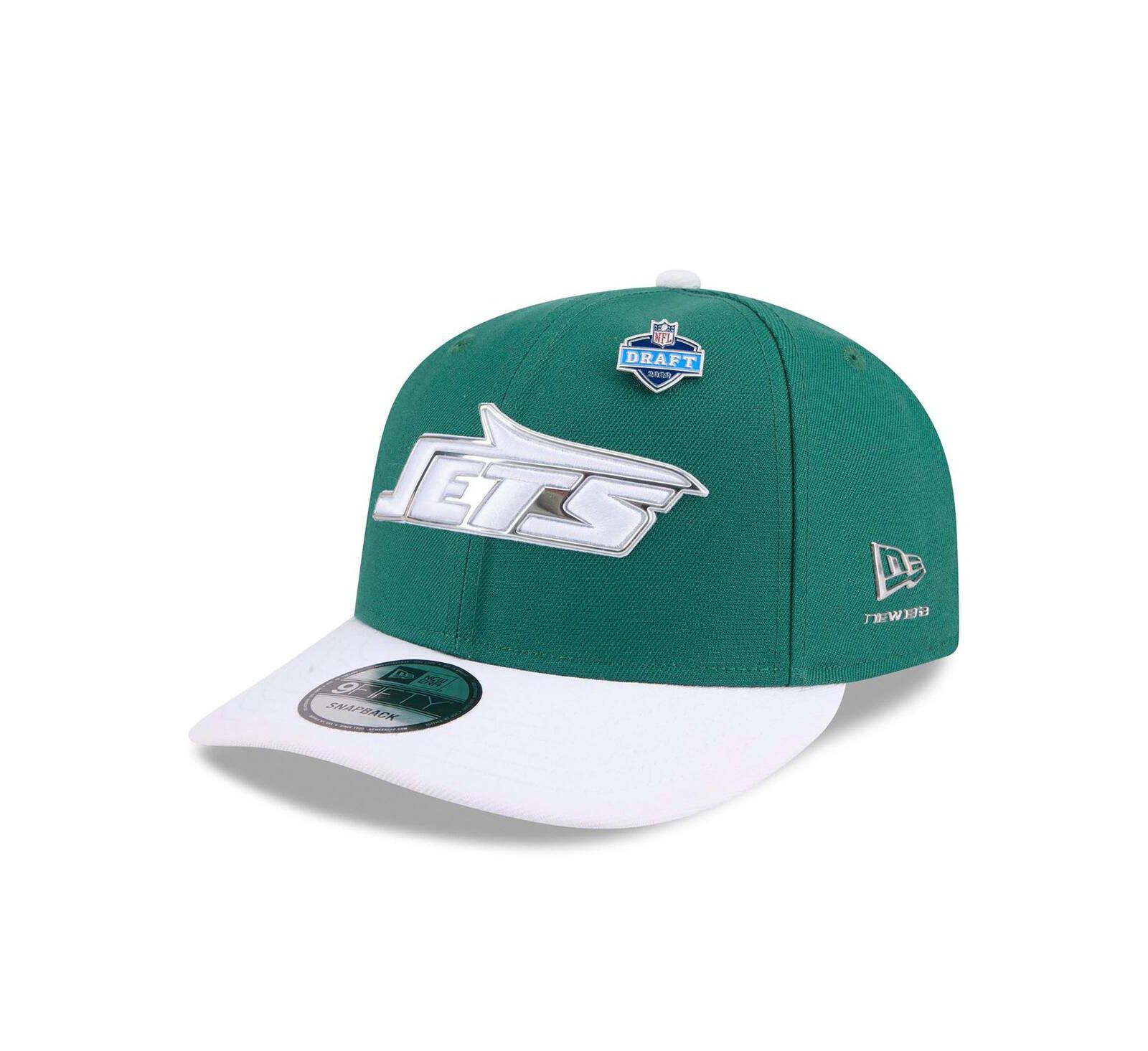 New Era Men's Green/White New York Jets 2026 NFL Draft On Stage Pre-Curved 9FIFTY Snapback Hat