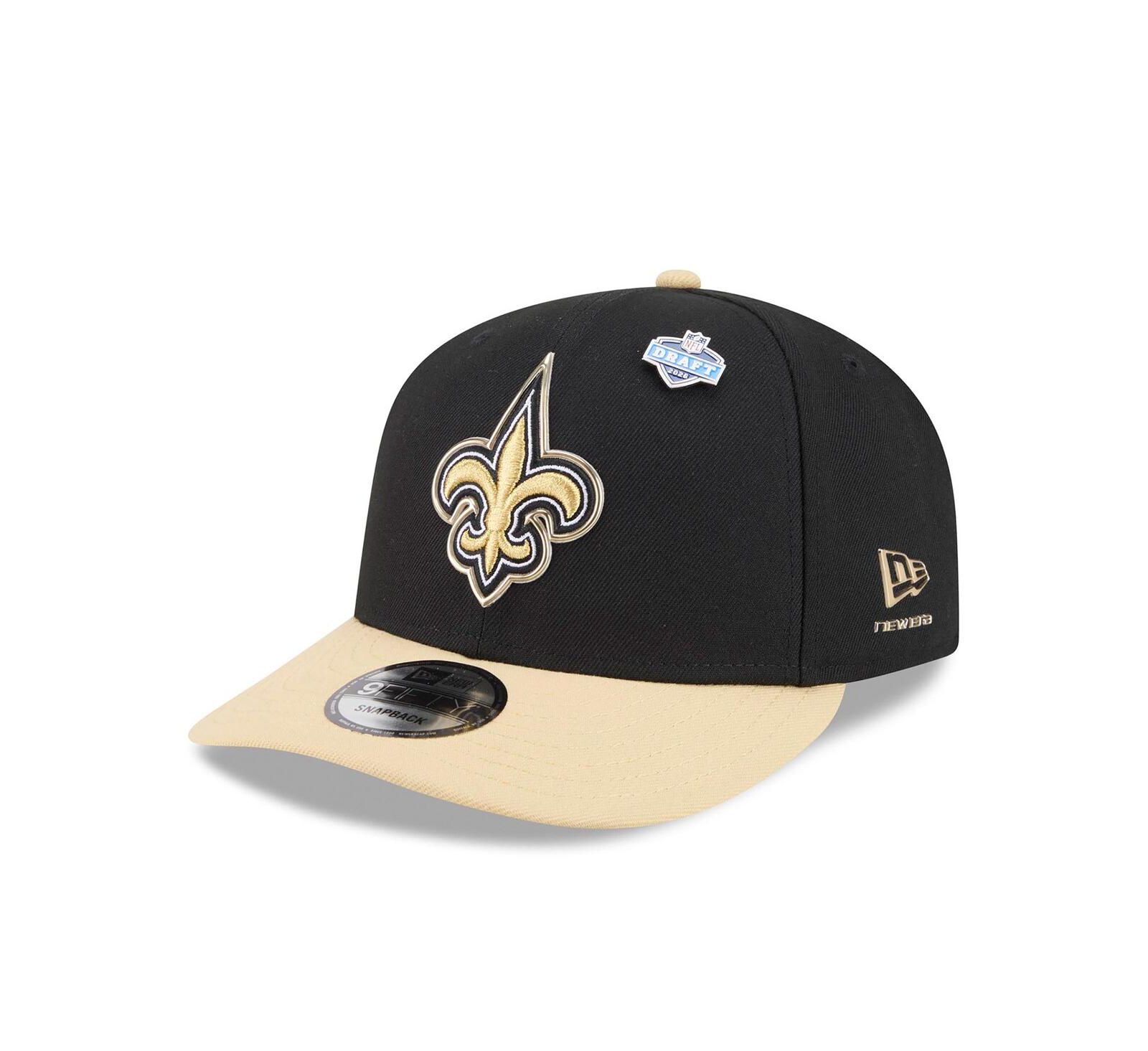 New Era Men's Black/Gold New Orleans Saints 2026 NFL Draft On Stage Pre-Curved 9FIFTY Snapback Hat