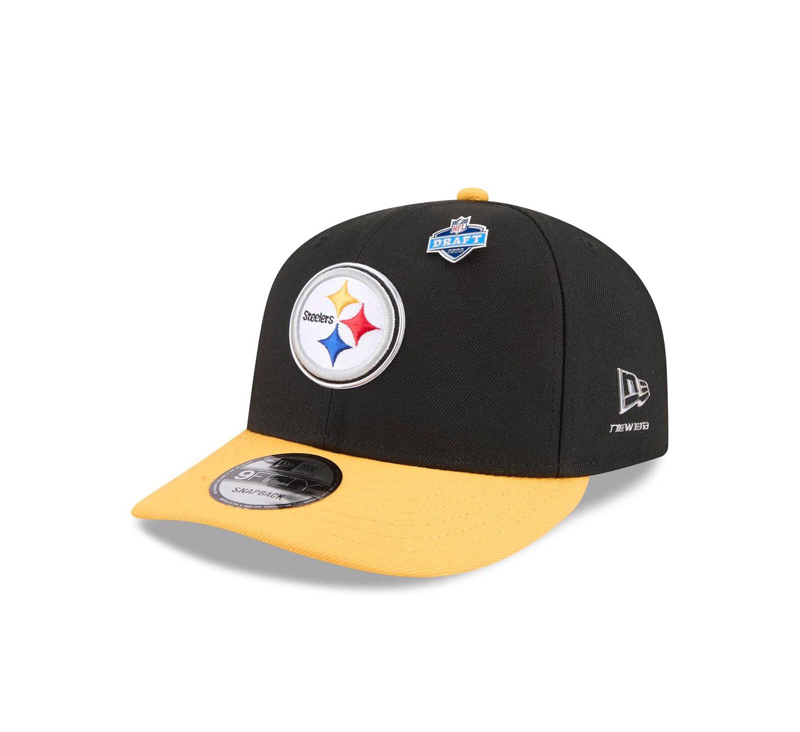 Мужская кепка New Era Black/Gold Pittsburgh Steelers 2026 NFL Draft On Stage 9FIFTY Snapback