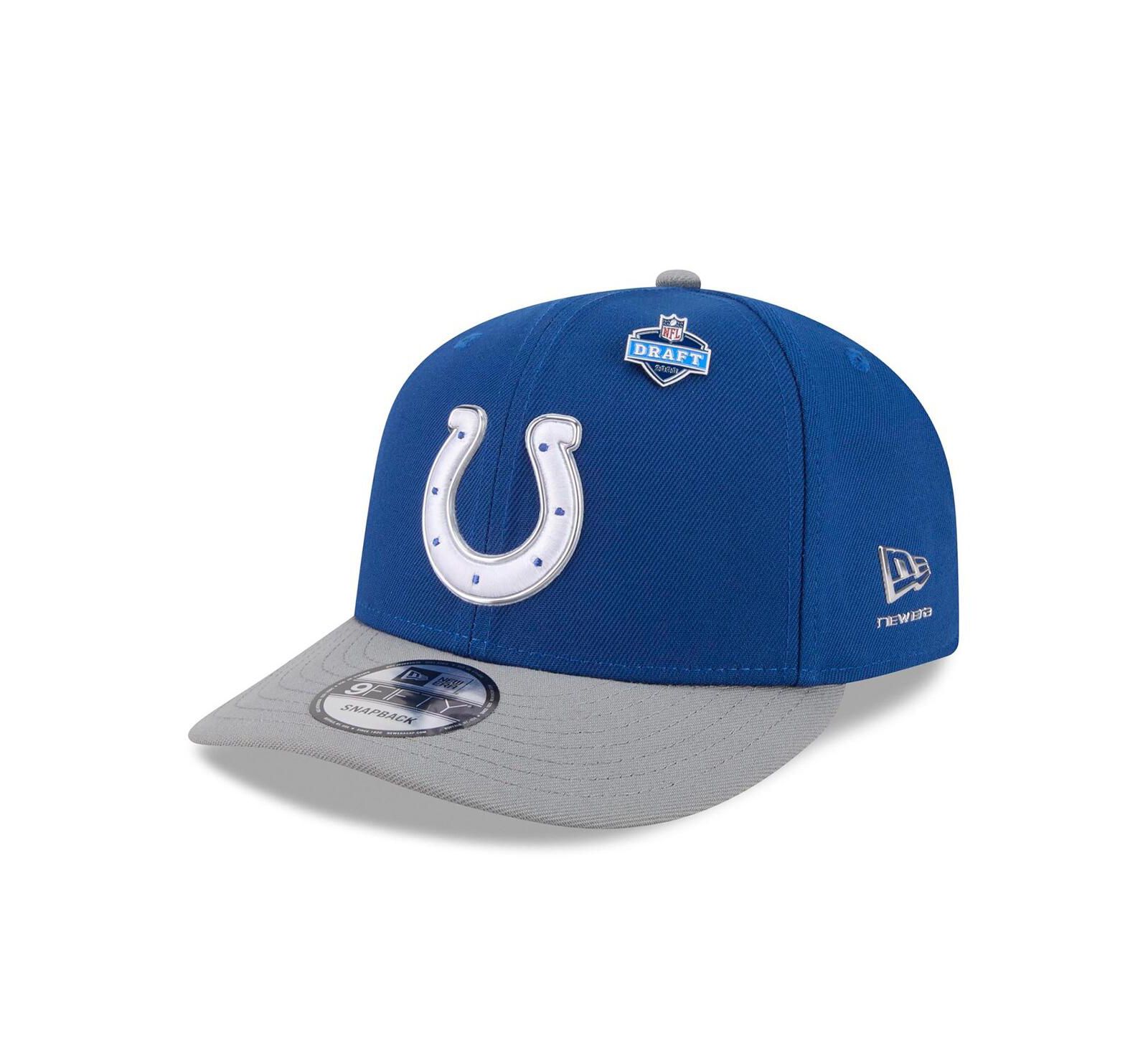 New Era Мужская кепка Indianapolis Colts 2026 NFL Draft On Stage Pre-Curved 9FIFTY Snapback Royal/Gray