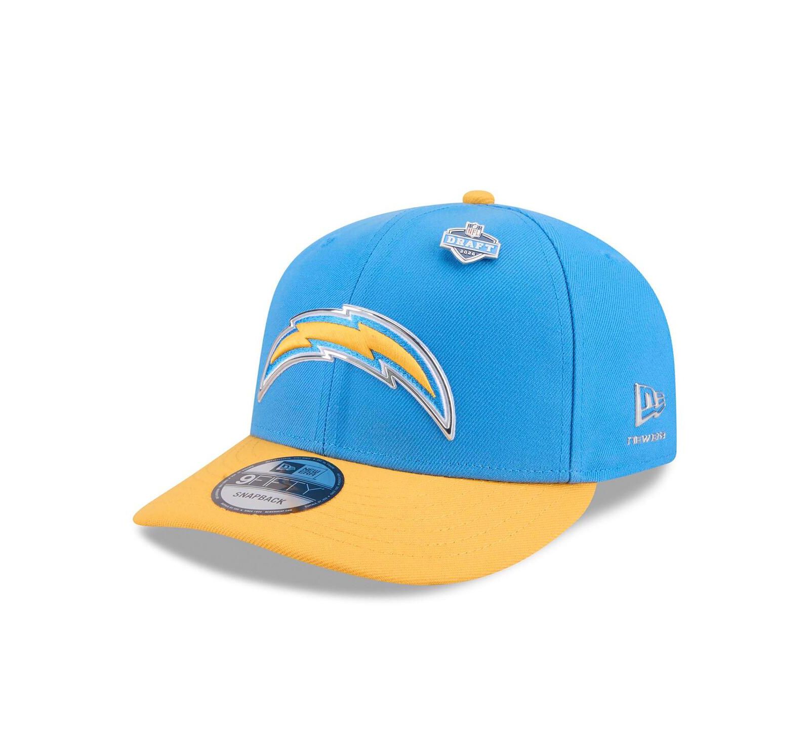 Мужская кепка New Era Los Angeles Chargers 2026 NFL Draft On Stage Pre-Curved 9FIFTY Snapback