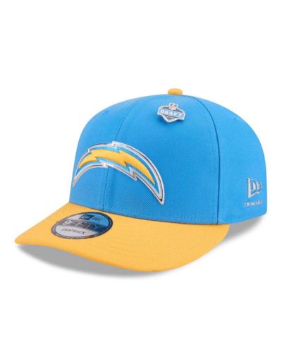 New Era Men's Powder Blue/Gold Los Angeles Chargers 2026 NFL Draft On Stage Pre-Curved 9FIFTY Snapback Hat