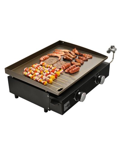 Ecooso 22.4 Inch Commercial Gas Countertop Griddle, 13,000 BTU, Heavy Duty Steel